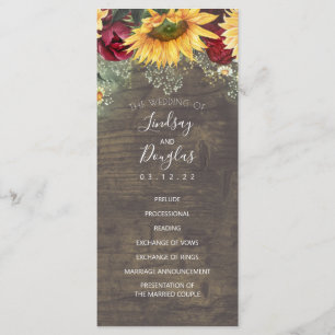 Sunflowers et Burgundy Red Rose programmes de mari