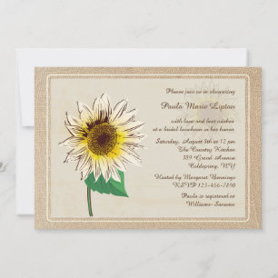 Sunflowers et Burlap Invitations