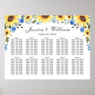 Sunflowers Eucalyptus 10 Tables SEATING CHART