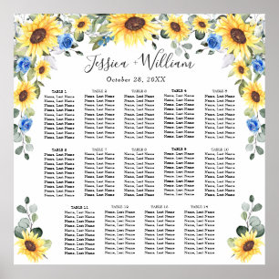 Sunflowers Eucalyptus 14 Tables SEATING CHART