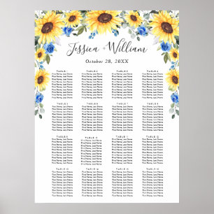 Sunflowers Eucalyptus 16 Tables SEATING CHART