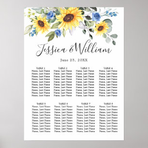 Sunflowers Eucalyptus 8 Tables SEATING CHART