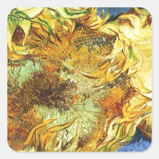 Sunflowers F. 375 ~ Van Gogh Square Sticker (Front)