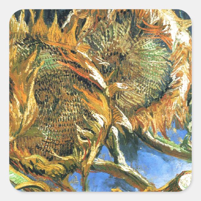 Sunflowers F. 376 ~ Van Gogh Square Sticker (Front)