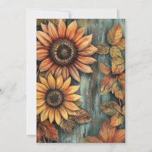Sunflowers Fall Autumn Leaves Mixed Media