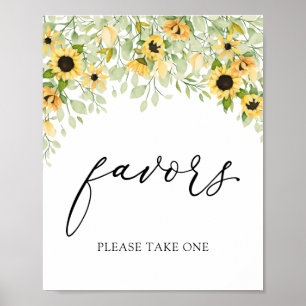 Sunflowers Favours Sign
