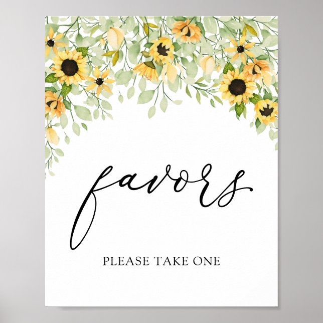 Sunflowers Favours Sign (Front)