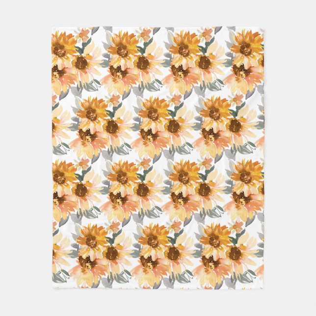 Sunflowers Fleece Blanket (Front)
