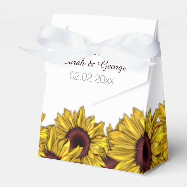 sunflowers floral personalized wedding favour boxe favor box (Front Side)