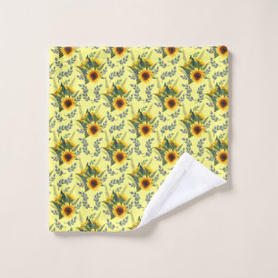 Sunflowers Floral Yellow Summer  Wash Cloth