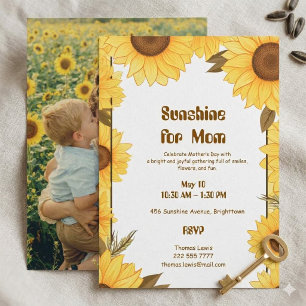 Sunflowers for Mom Mother's Day Brunch Photo  Invitation