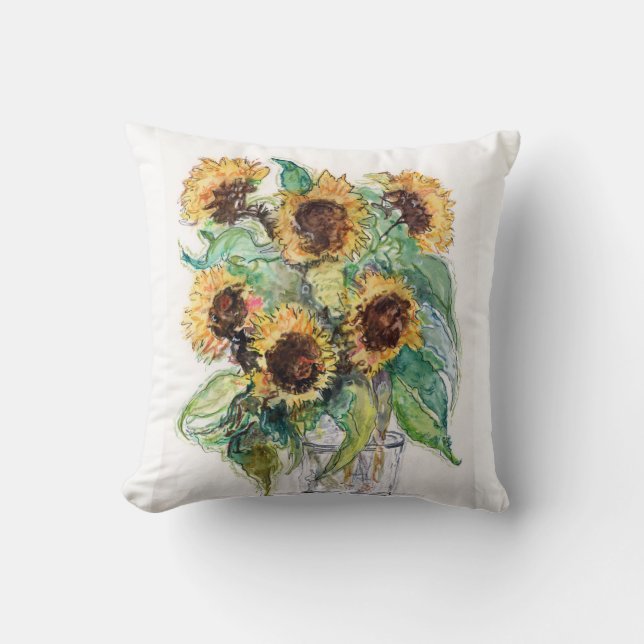 Sunflowers for Peace Throw Pillow (Front)