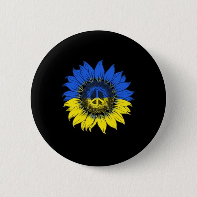 Sunflowers For Ukraine Peace  2 Inch Round Button (Front)