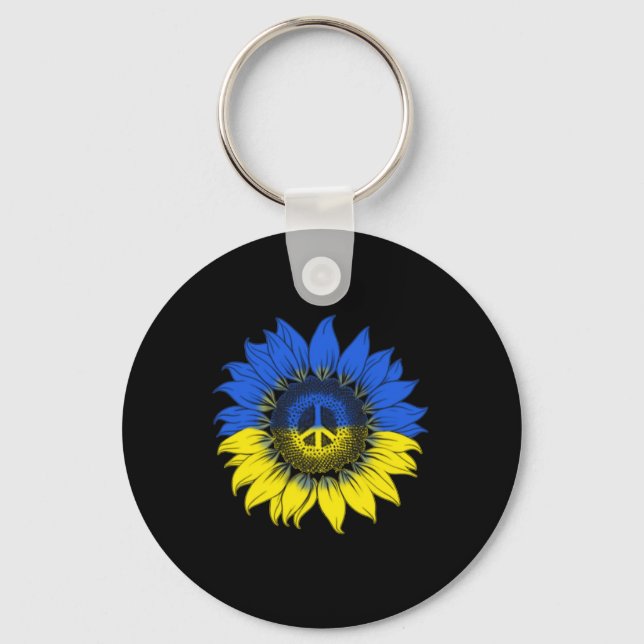 Sunflowers For Ukraine Peace  Keychain (Front)