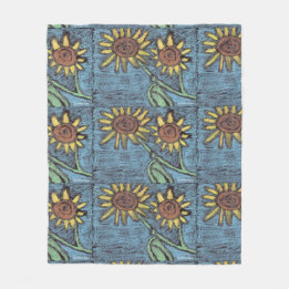 Sunflowers Forever - Kids Art for CHOC Fleece Blanket