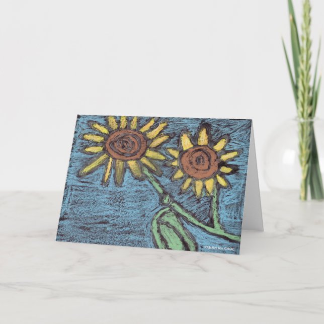 Sunflowers Forever - Kids Art for CHOC  Thank You Card (Front)