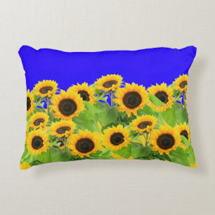 Sunflowers - Freedom Ukraine Peace Ukrainian Flag Accent Pillow
