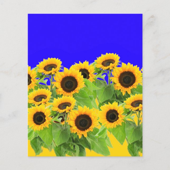 Sunflowers - Freedom Ukraine Peace Ukrainian Flag  Flyer (Front)