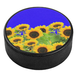 Sunflowers - Freedom Ukraine Peace Ukrainian Flag  Hockey Puck