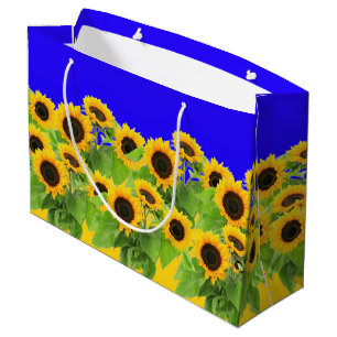 Sunflowers - Freedom Ukraine Peace Ukrainian Flag Large Gift Bag
