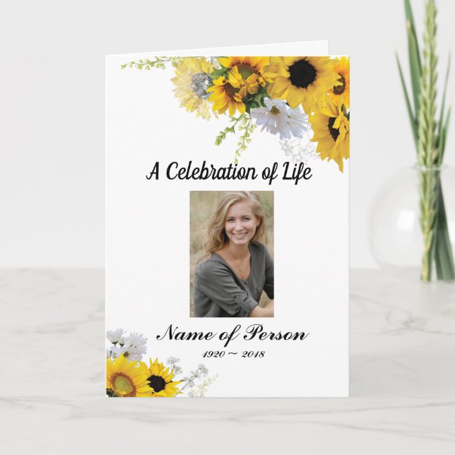 Sunflowers Funeral Program (Front)