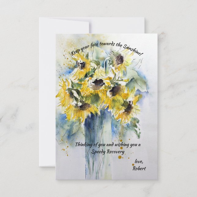 Sunflowers Get Well Soon Greeting Card (Front)