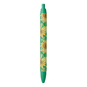 Sunflowers Green by Julia Morrill Black Ink Pen