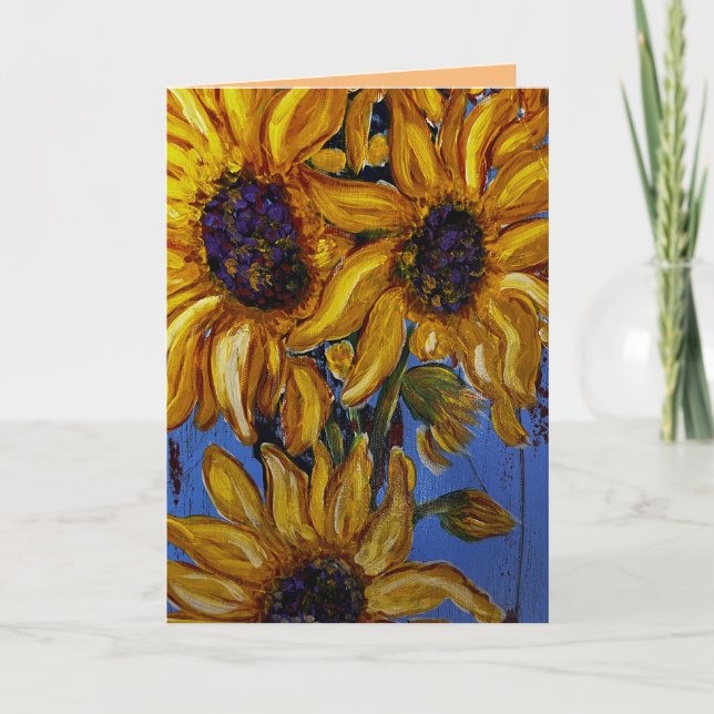 Sunflowers Greeting Card (Front)