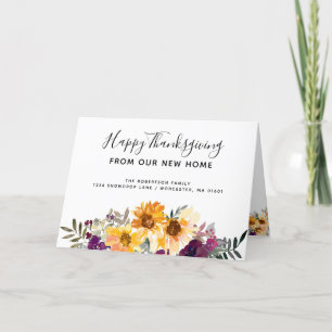 Sunflowers Happy Thanksgiving From New Home Card