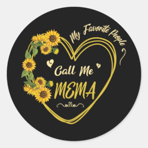 Sunflowers Heart Happy My Favorite People Call Me  Classic Round Sticker