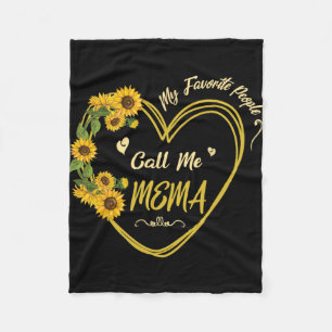 Sunflowers Heart Happy My Favourite People Call Me Fleece Blanket