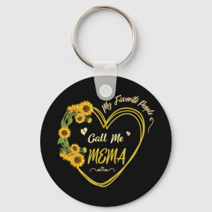 Sunflowers Heart Happy My Favourite People Call Me Keychain
