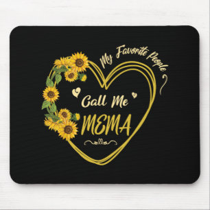 Sunflowers Heart Happy My Favourite People Call Me Mouse Pad