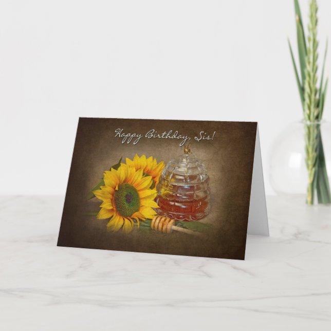 Sunflowers & Honey- BIRTHDAY - SISTER Card (Front)