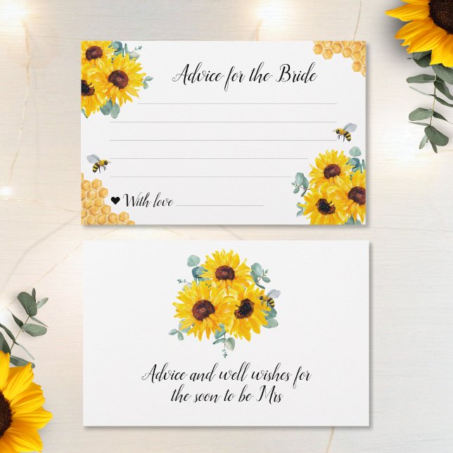 Sunflowers Honeypeb Fête des mariées Cartes de con (Créateur téléchargé)