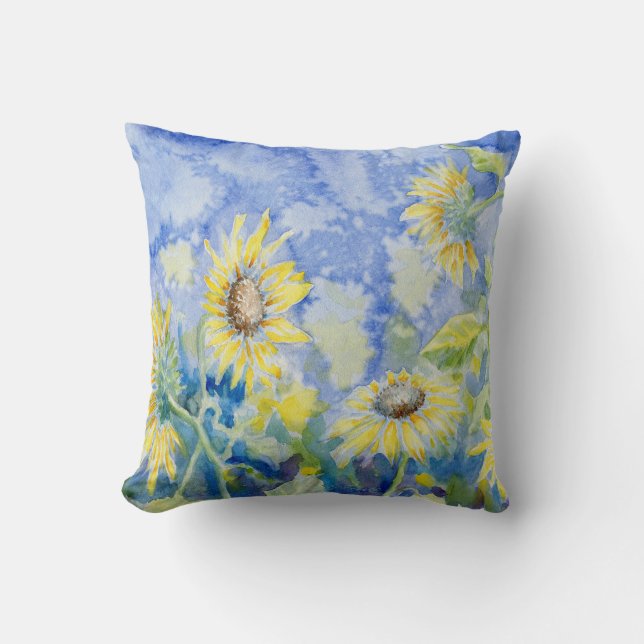 "Sunflowers II" Lisse oreiller (Recto)