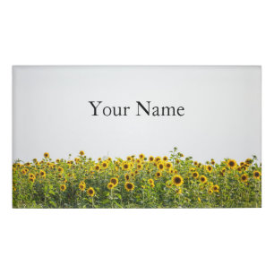 Sunflowers in a Field Name Tag