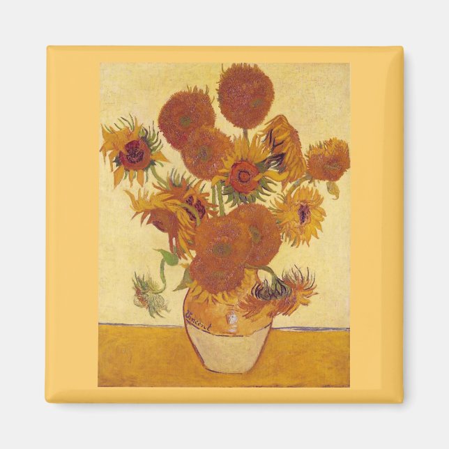 Sunflowers in a Vase (F454) Van Gogh Fine Art Magnet (Front)