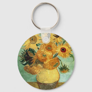Sunflowers in a Vase (F455) Van Gogh Fine Art Keychain