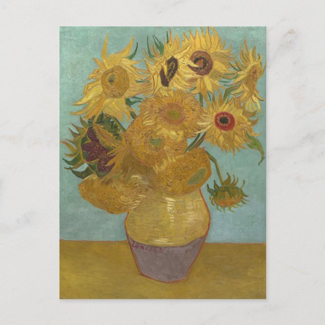 Sunflowers in a Vase (F455) Van Gogh Fine Art Postcard (Front)