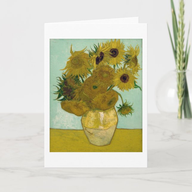 Sunflowers in a Vase (F456) Van Gogh Fine Art Card (Front)