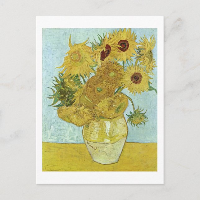 Sunflowers in a Vase (F456) Van Gogh Fine Art Postcard (Front)