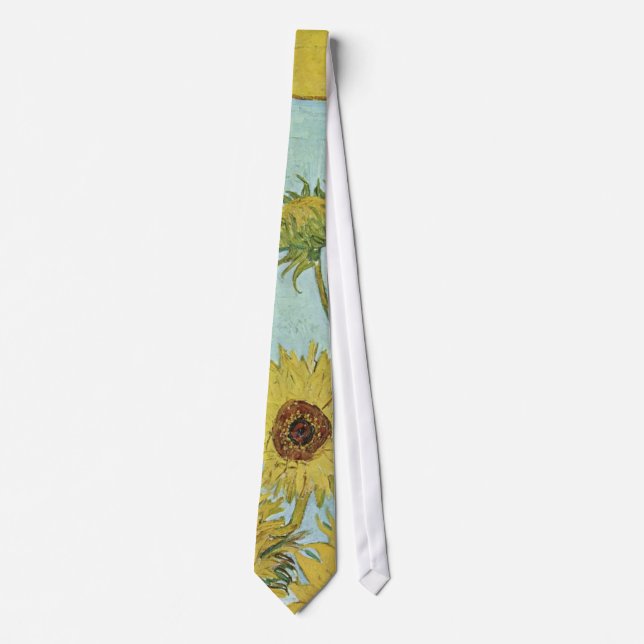 Sunflowers in a Vase (F456) Van Gogh Fine Art Tie (Front)