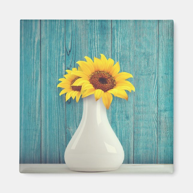 Sunflowers in a vase   magnet (Front)