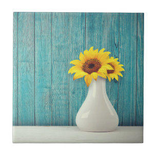Sunflowers in a vase tile