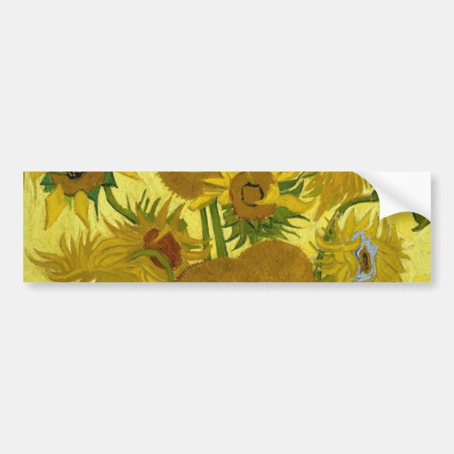 Sunflowers in a Vase Van Gogh Fine Art Bumper Sticker (Front)