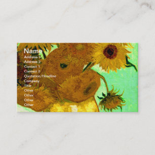 Sunflowers in a Vase Van Gogh Fine Art Business Card