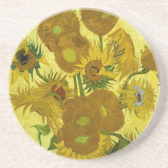 Sunflowers in a Vase Van Gogh Fine Art Coaster (Front)