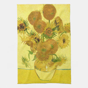 Sunflowers in a Vase Van Gogh Fine Art Kitchen Towel