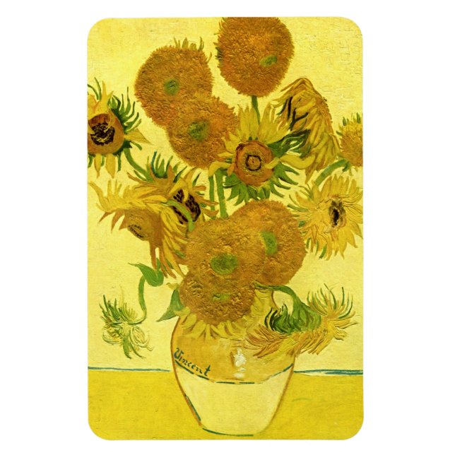Sunflowers in a Vase Van Gogh Fine Art Magnet (Vertical)